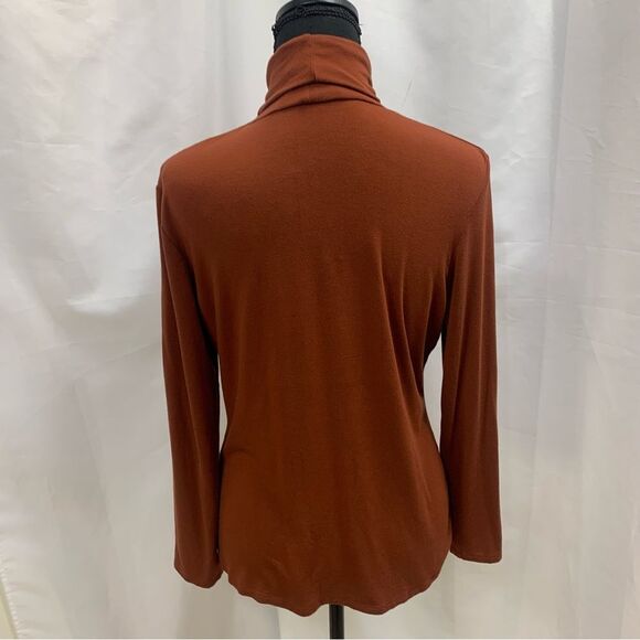 BIANCA Nygard rust brown long sleeve turtleneck top Sz MP - Picture 4 of 8